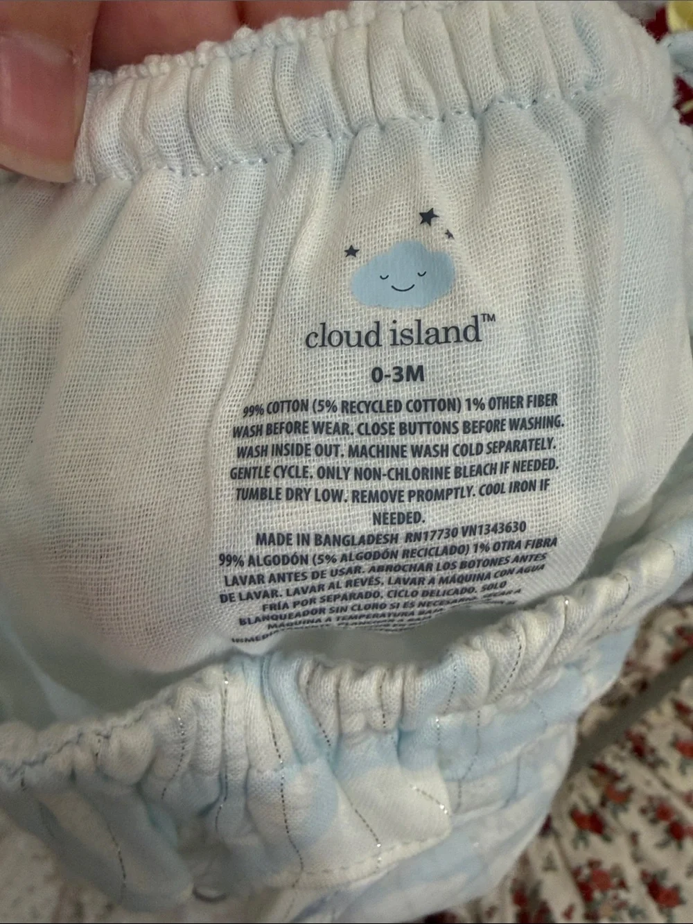 NWT Baby Girls' Light Blue Ruffle onesie